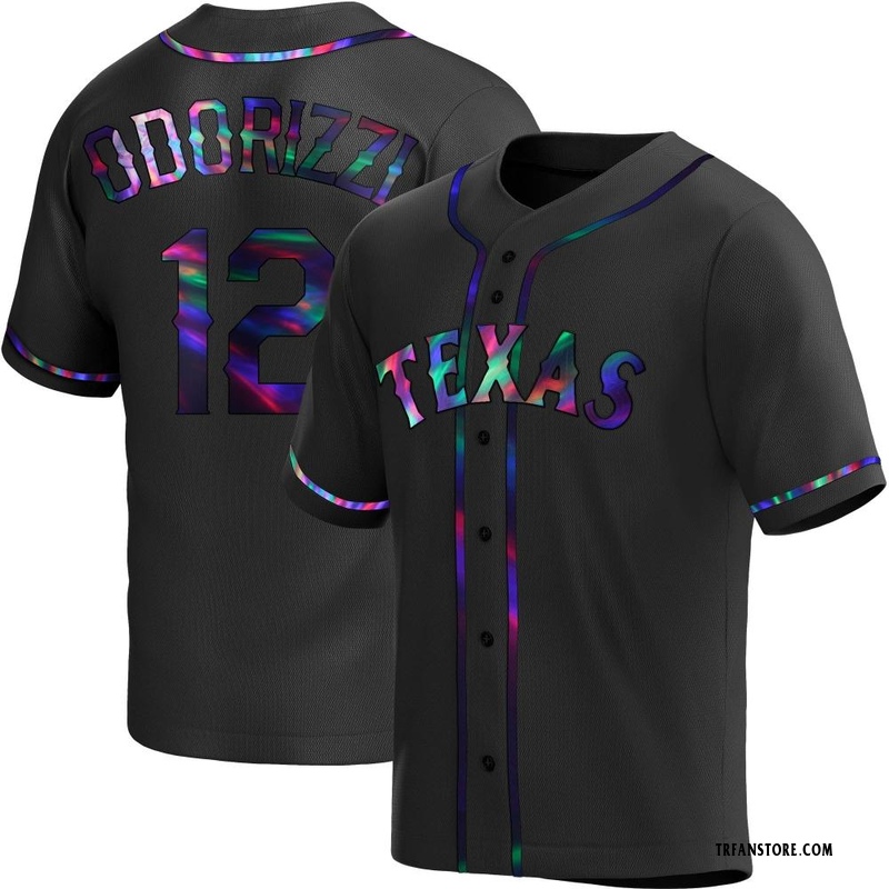 Black Holographic Jake Odorizzi Men's Texas Rangers Alternate Jersey - Replica Big Tall