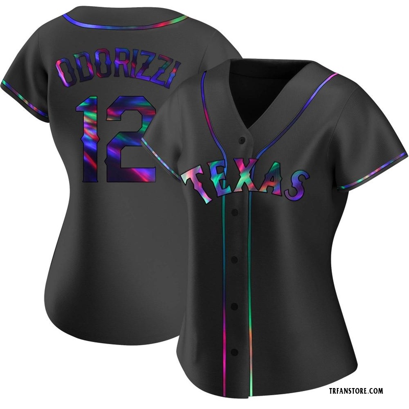 Black Holographic Jake Odorizzi Women's Texas Rangers Alternate Jersey - Replica Plus Size